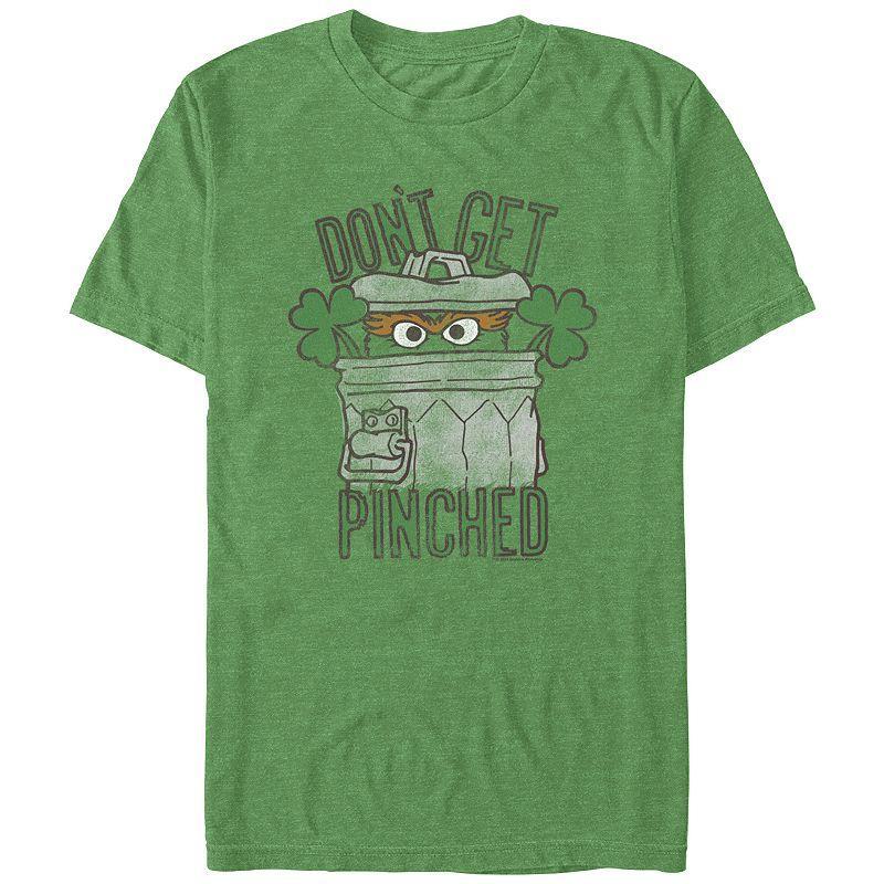 Mens Sesame Street Oscar Dont Get Pinched Graphic Tee Kelly Grey Product Image