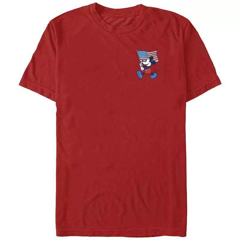 Disneys Mickey Mouse Mens Waving USA Flag Graphic Tee Product Image