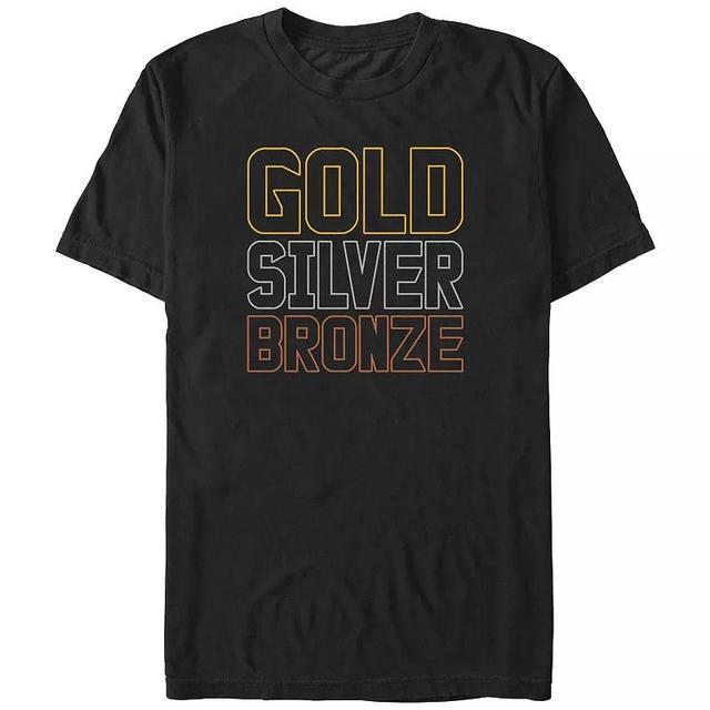 Mens Gold Silver Bronze Graphic Tee Product Image