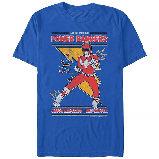 Mens Power Rangers Jason Lee Scott Red Ranger Poster Graphic Tee Product Image