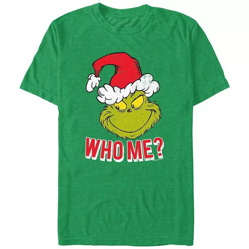 Big & Tall Dr. Seuss Grinch Naughty Who Me? Graphic Tee, Mens Kelly Grey Product Image