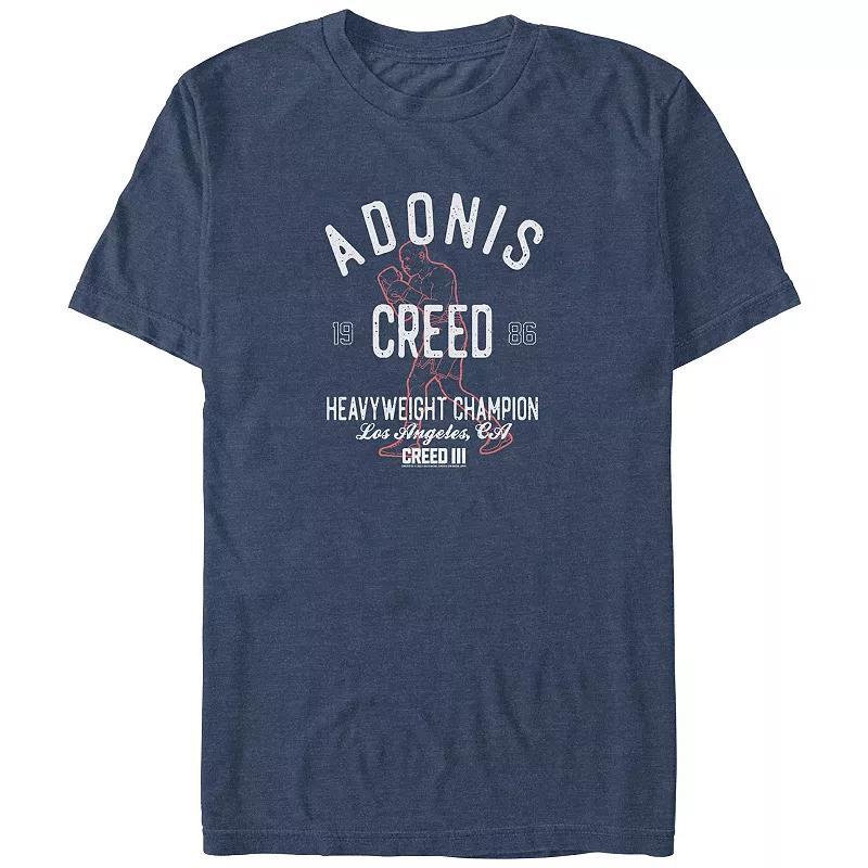 Big & Tall Creed III Adonis Creed Heavyweight Champion Graphic Tee, Mens Navy Grey Product Image