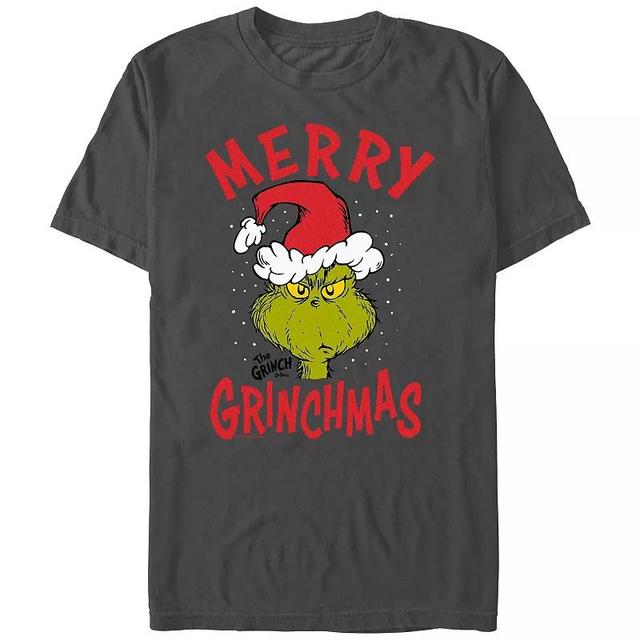 Big & Tall Dr. Seuss The Grinch Merry Christmas Graphic Tee, Mens Athletic Grey Product Image