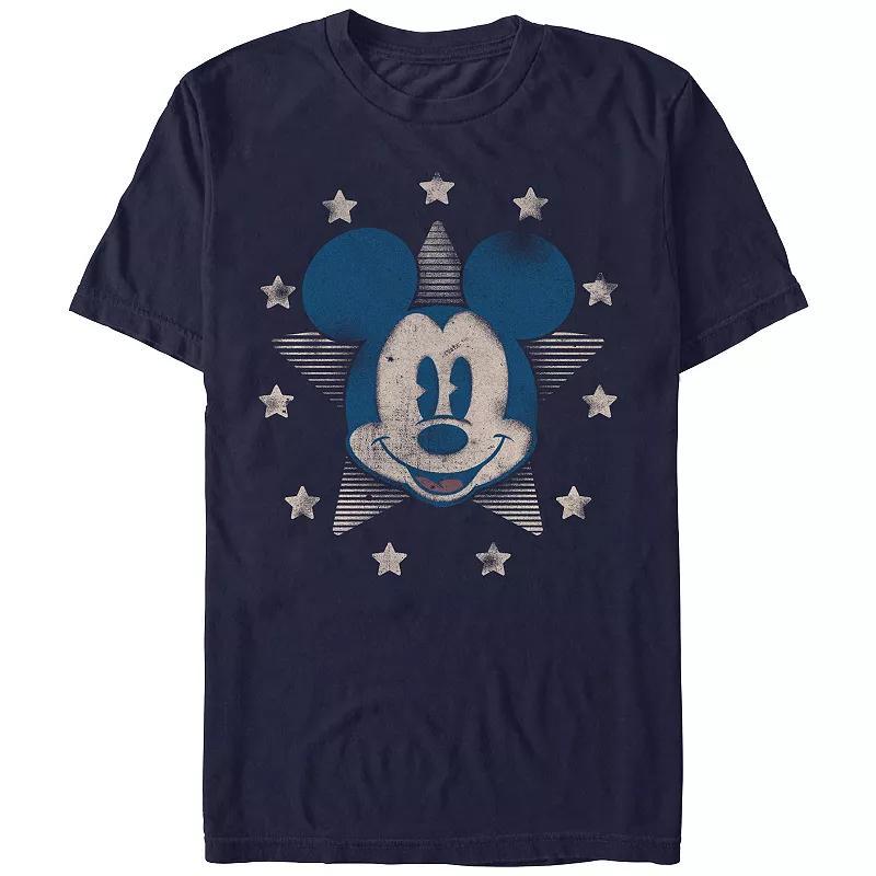 Disneys Mens Mickey Mouse Into The Stars Graphic Tee Blue Product Image