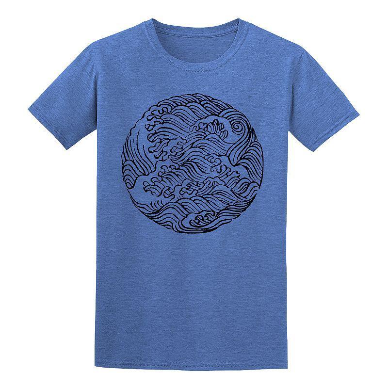 Mens COLAB89 by Threadless Bulo Ha Bun Shu Waves Tee Med Blue Product Image