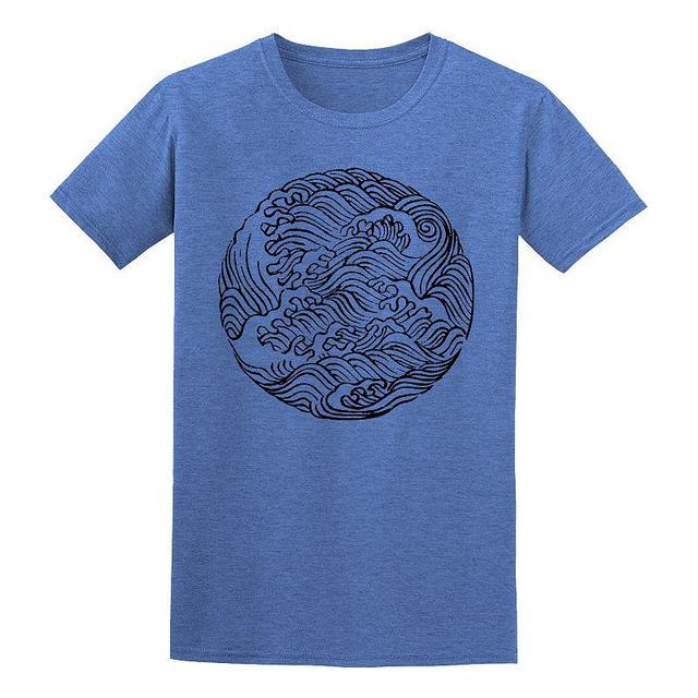 Mens COLAB89 by Threadless Bulo Ha Bun Shu Waves Tee Med Blue Product Image