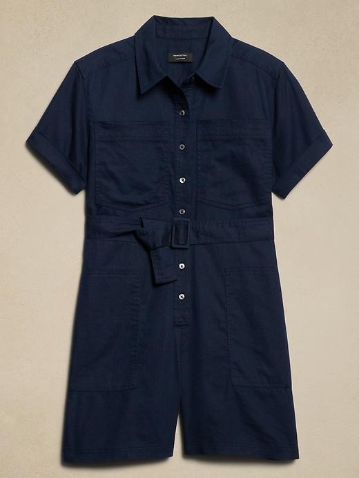 Linen-Blend Twill Romper Product Image