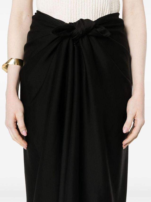 TOTÊME Draped Midi Skirt In Black Product Image