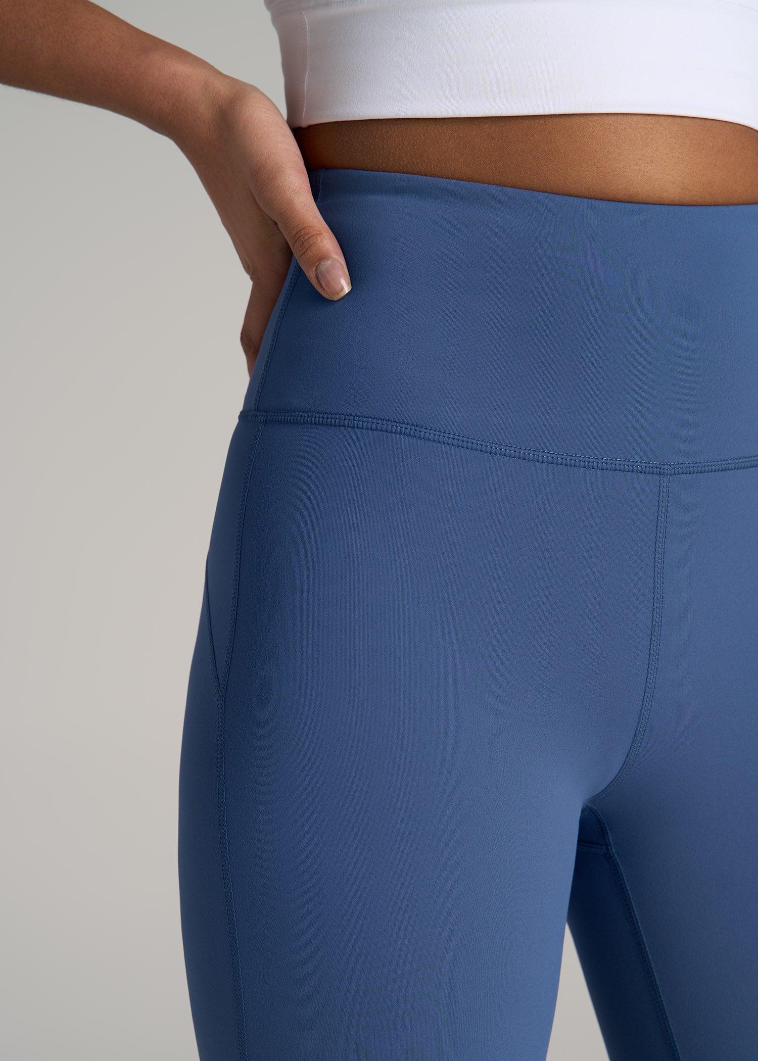 AT Balance Open-Bottom Women's Tall Yoga Pants in Steel Blue Female Product Image