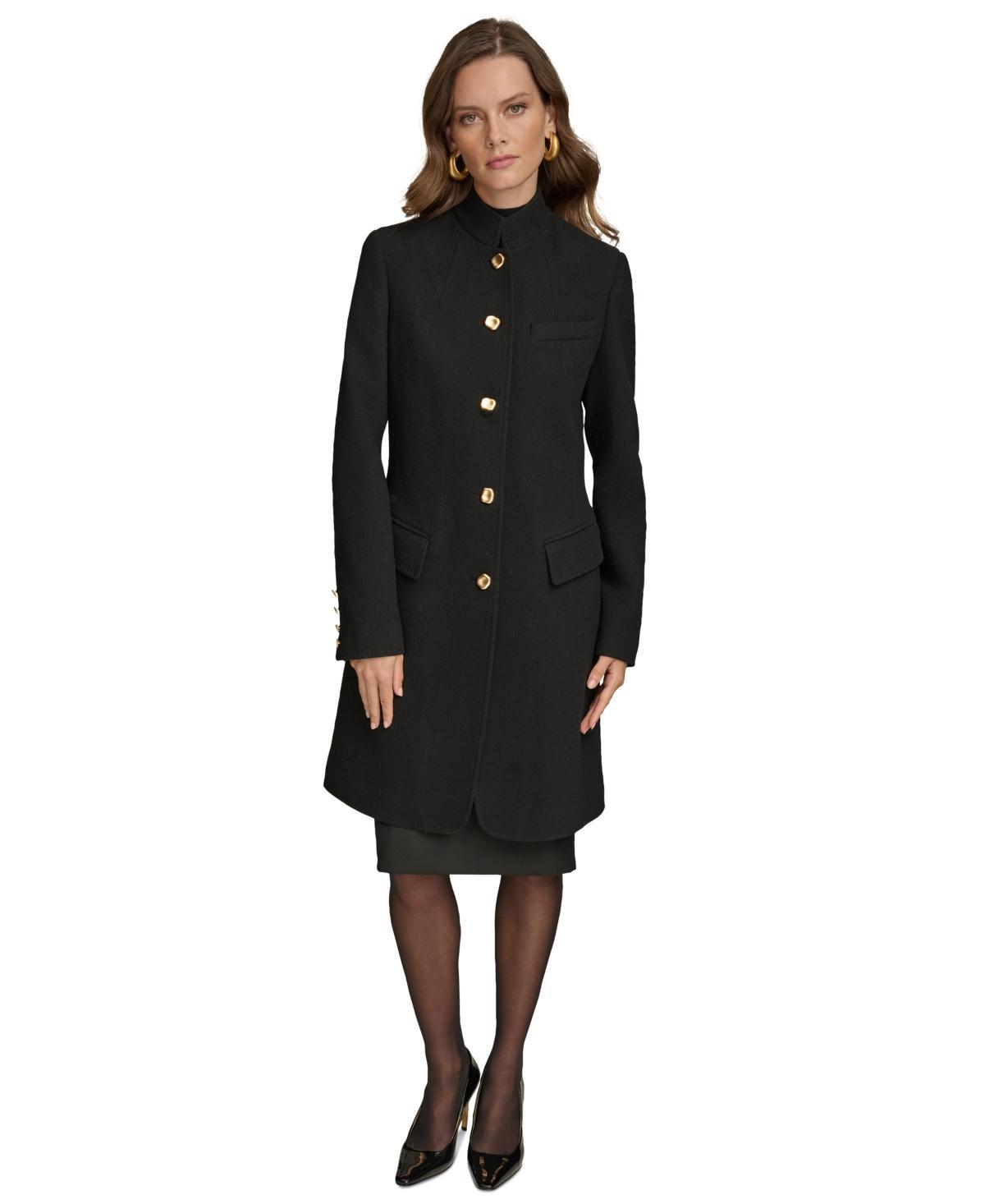 Donna Karan New York Womens Stand-Collar Longline Coat Product Image