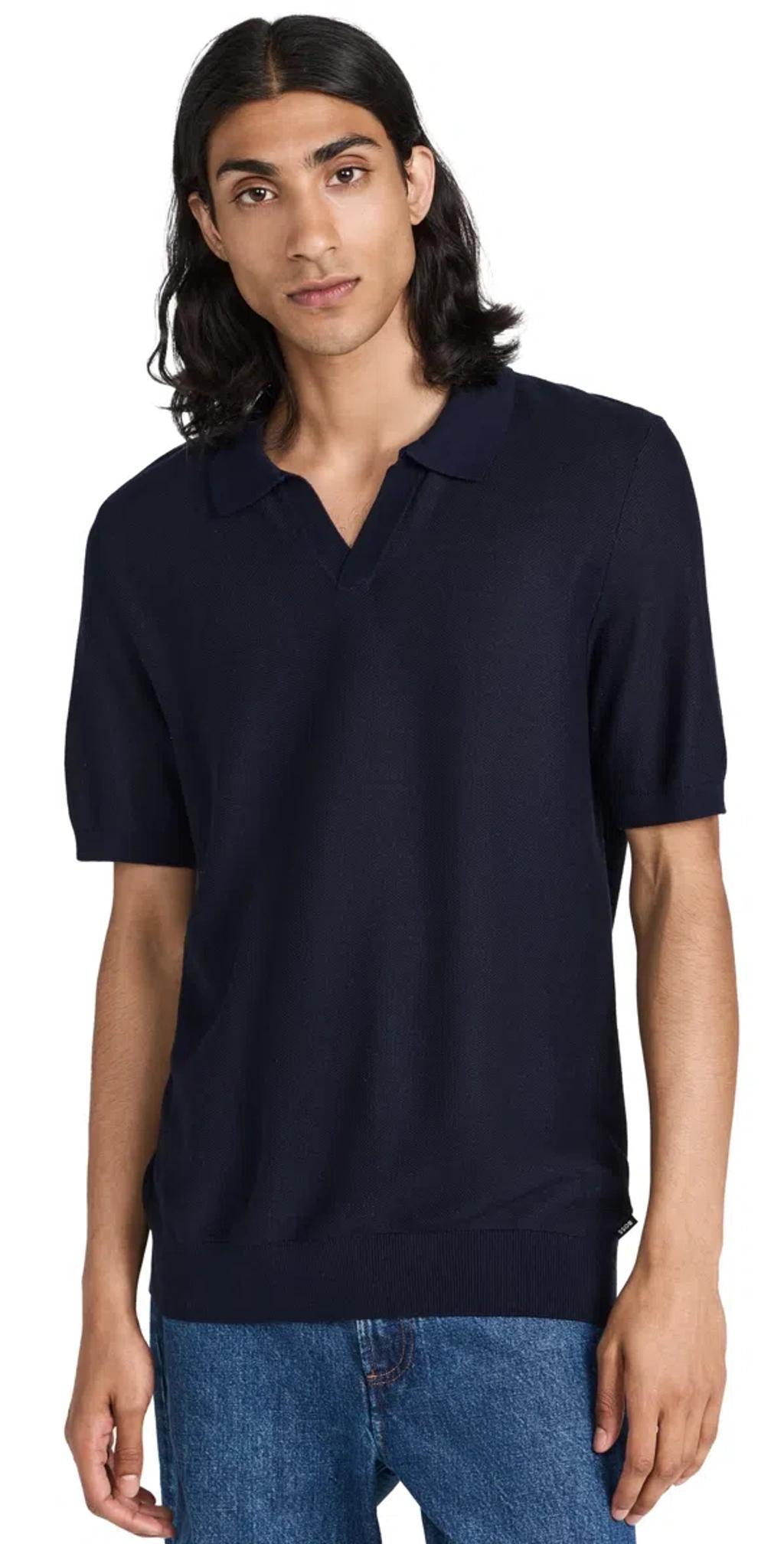 Tempio Knit Polo Dark Blue Product Image