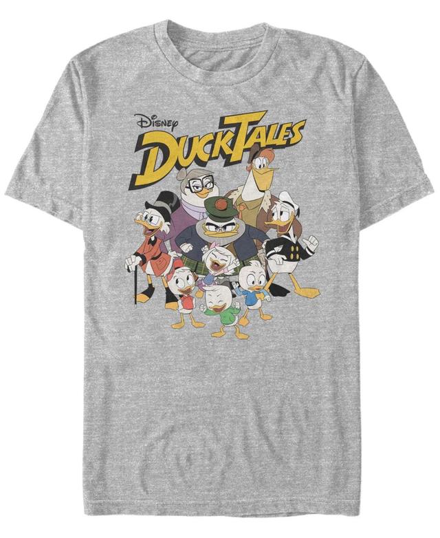 Disneys DuckTales Mens Group Shot Logo Tee Athletic Grey Product Image