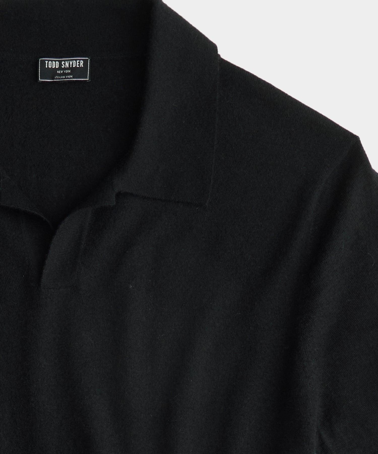 Premium Cashmere Montauk Polo in Black Product Image