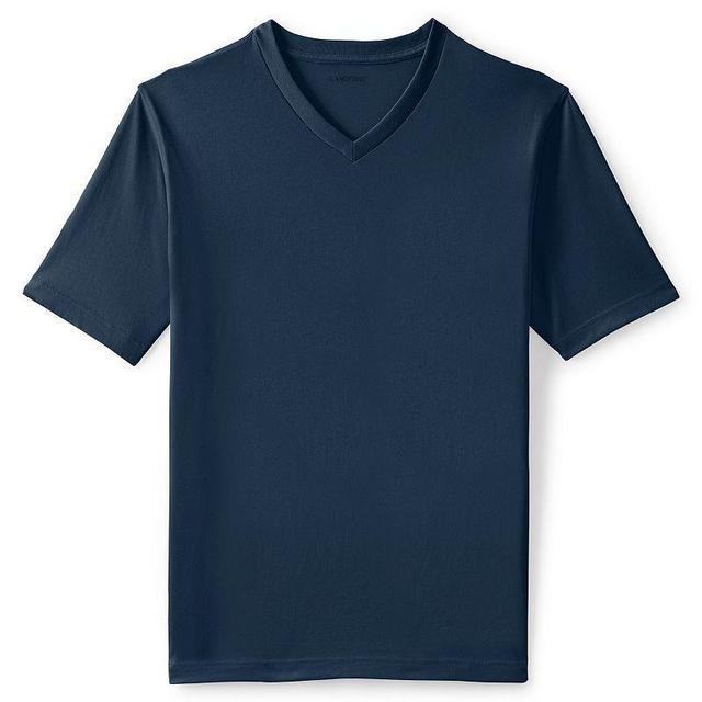 Mens Lands End Super-T V-Neck Tee Evening Blue Product Image