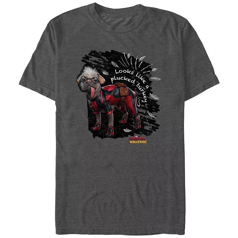 Mens Deadpool And Wolverine Dogpool Plucked Turkey Graphic Tee Grey Heather Product Image