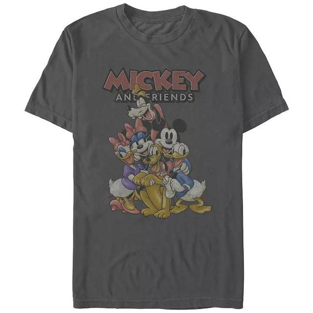 Mens Comfort Colors Disneys Mickey Mouse And Friends Group Hug Graphic Tee Grey Product Image