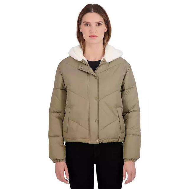 Juniors Sebby Cozy Lined Heavyweight Puffer Jacket, Womens Green Product Image