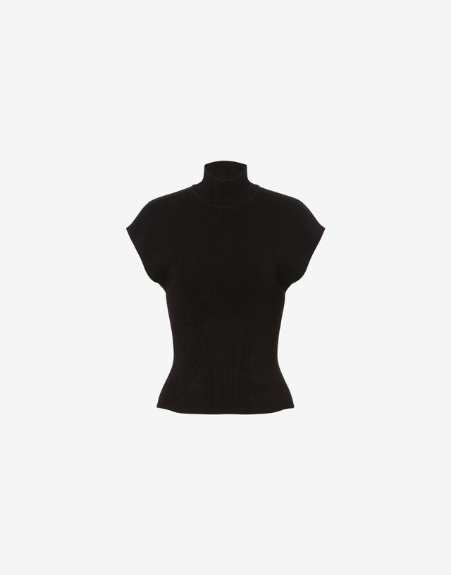 Stretch knit turtleneck top Product Image