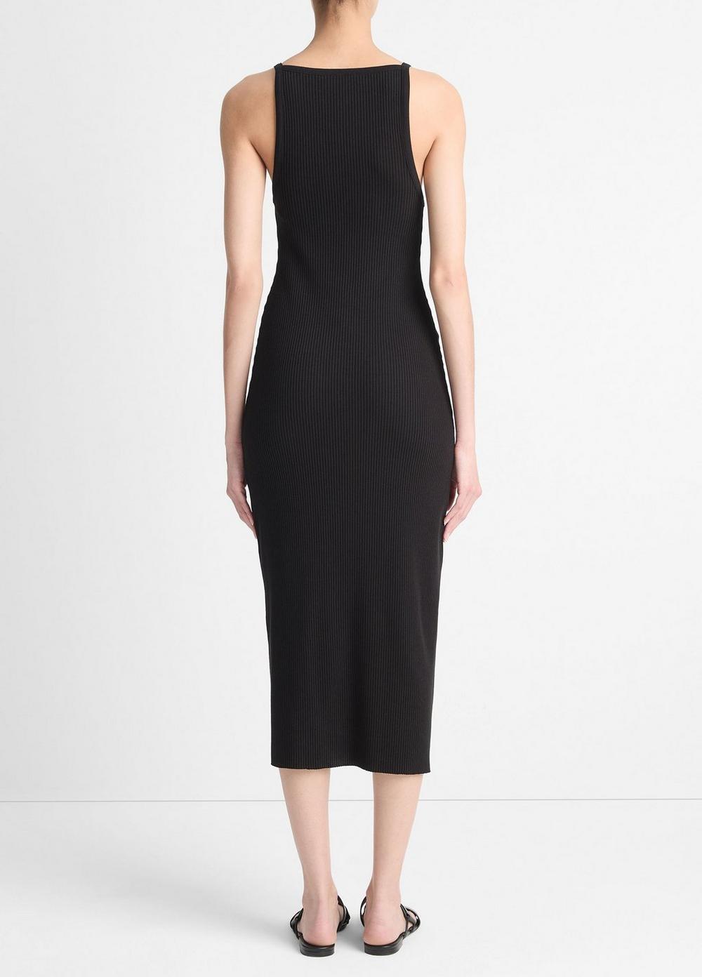 Cotton-Blend Ribbed High-Neck Tank Dress Product Image