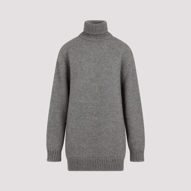 THE ROW Light Sage Elu Alpaca And Silk Sweater In Grey Product Image