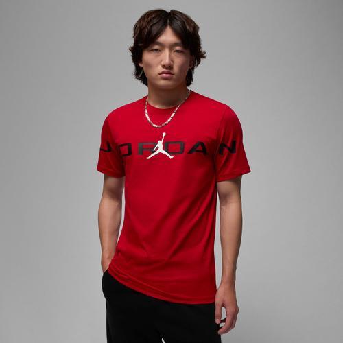 Jordan Mens Jordan Air Stretch Short Sleeve Crew - Mens Red/Black/White Product Image