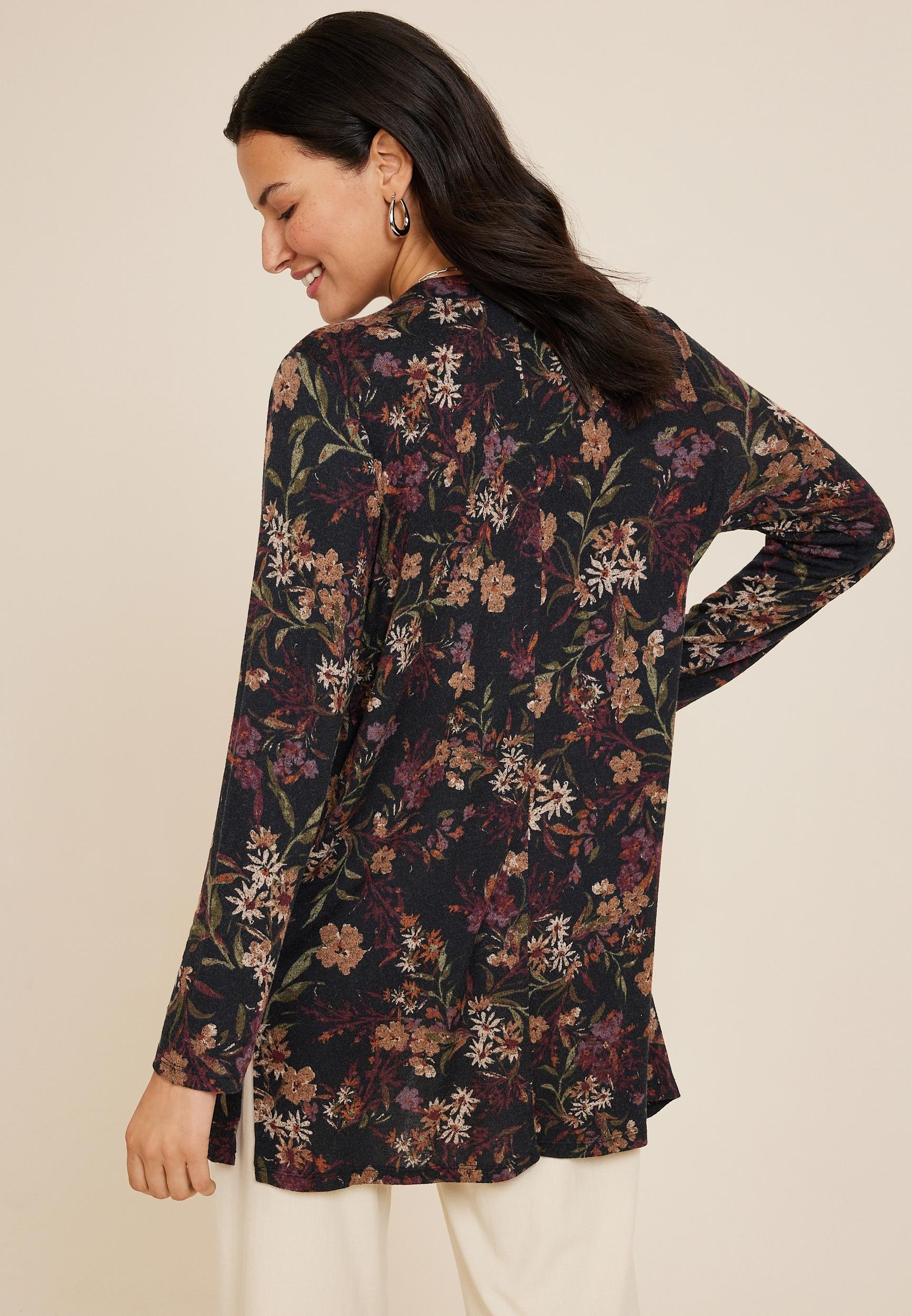 Floral Hacci Long Sleeve Cardigan Product Image