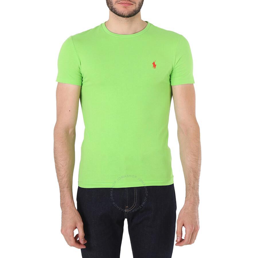 Men's Green Logo Embroidered Short-sleeve T-shirt Product Image