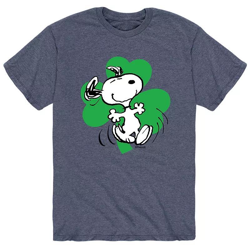 Mens Peanuts Dancing Snoopy St. Patricks Day Tee Grey Product Image