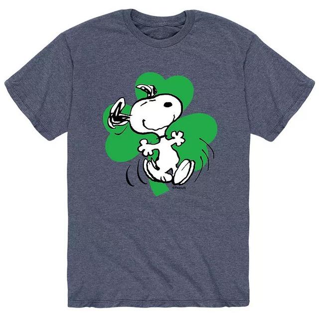 Mens Peanuts Dancing Snoopy St. Patricks Day Tee Grey Product Image