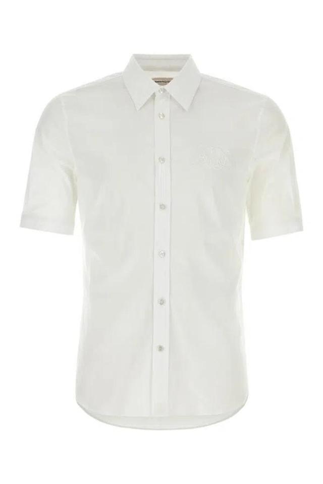 Man White Stretch Poplin Shirt Product Image