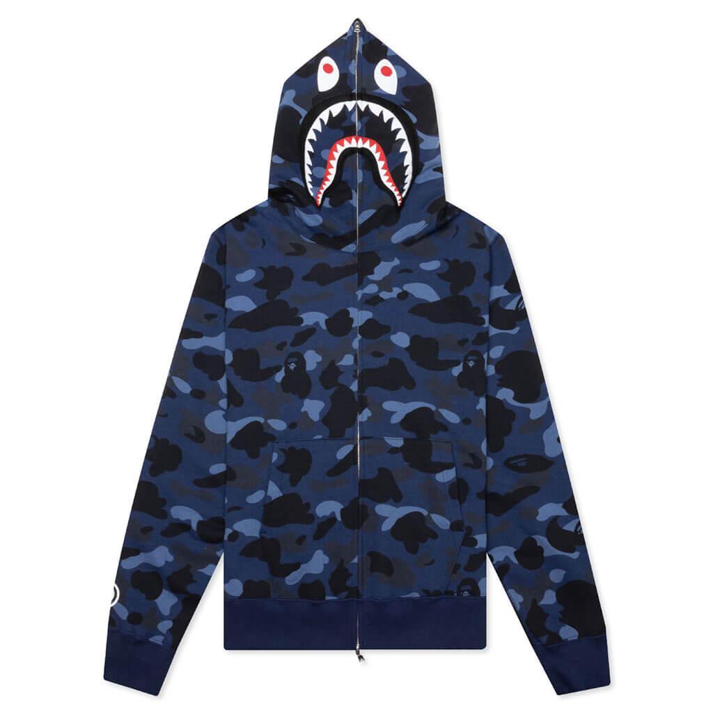 Camo Shark Full Zip Hoodie - Navy Male Product Image