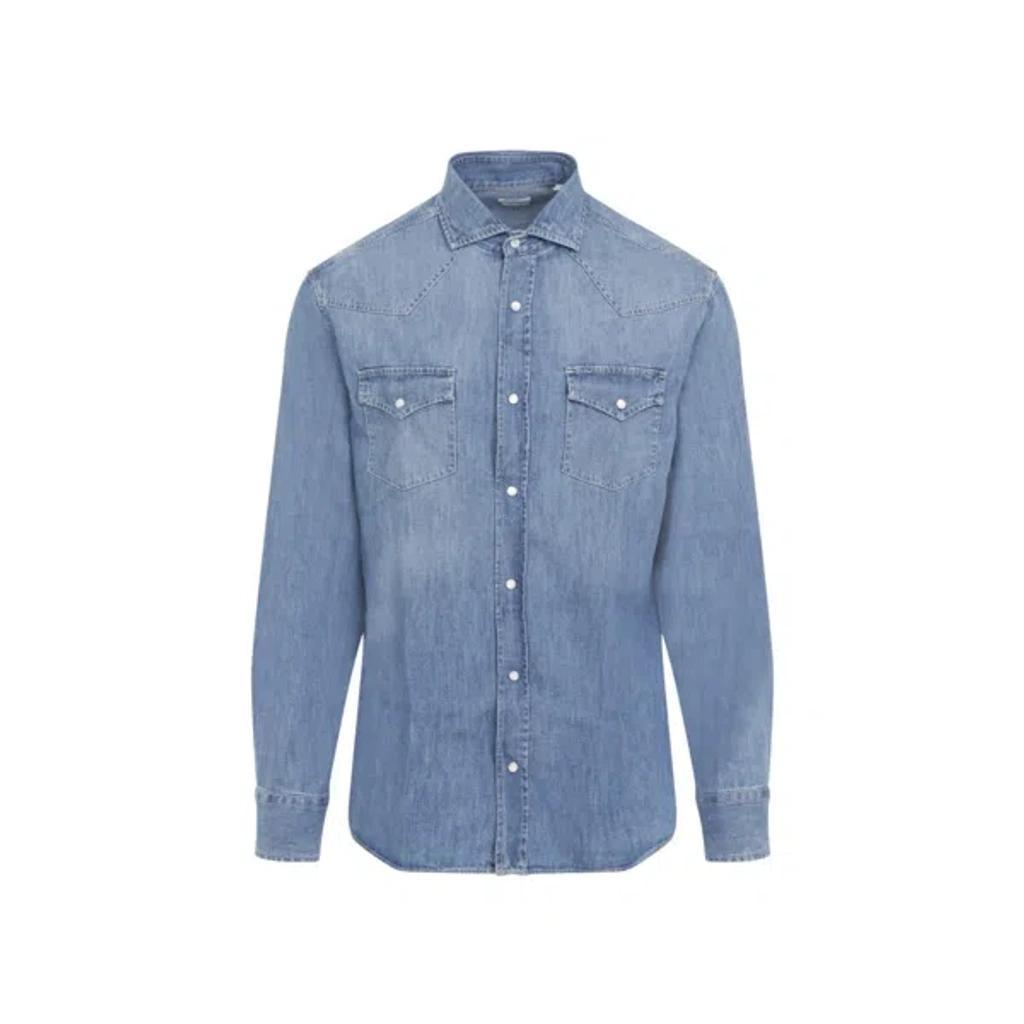 BRUNELLO CUCINELLI Denim Shirt Xl In Blue Product Image