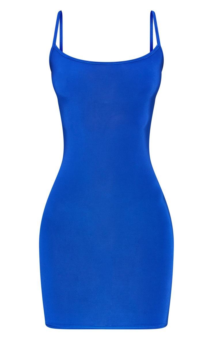 Blue Strappy Cut Out Back Detail Bodycon Dress Product Image