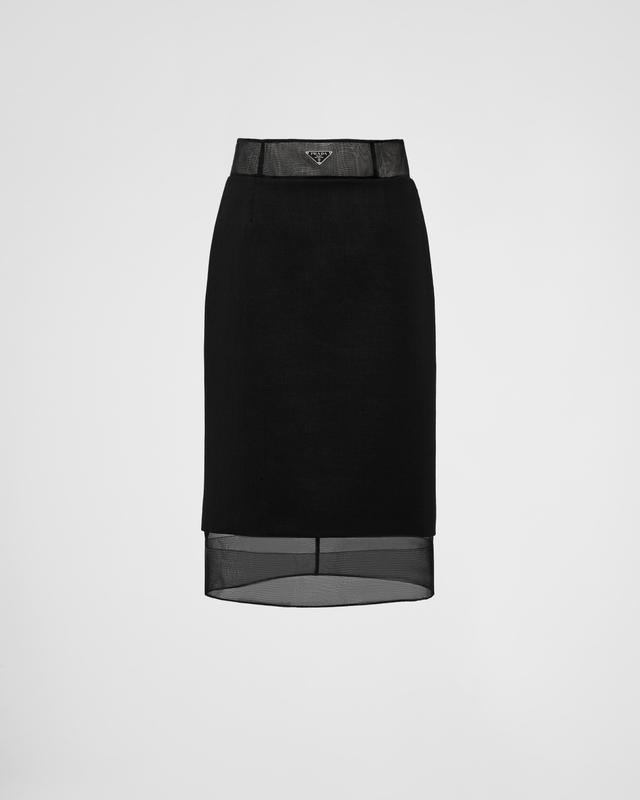 Wool and crinoline midi-skirt Product Image