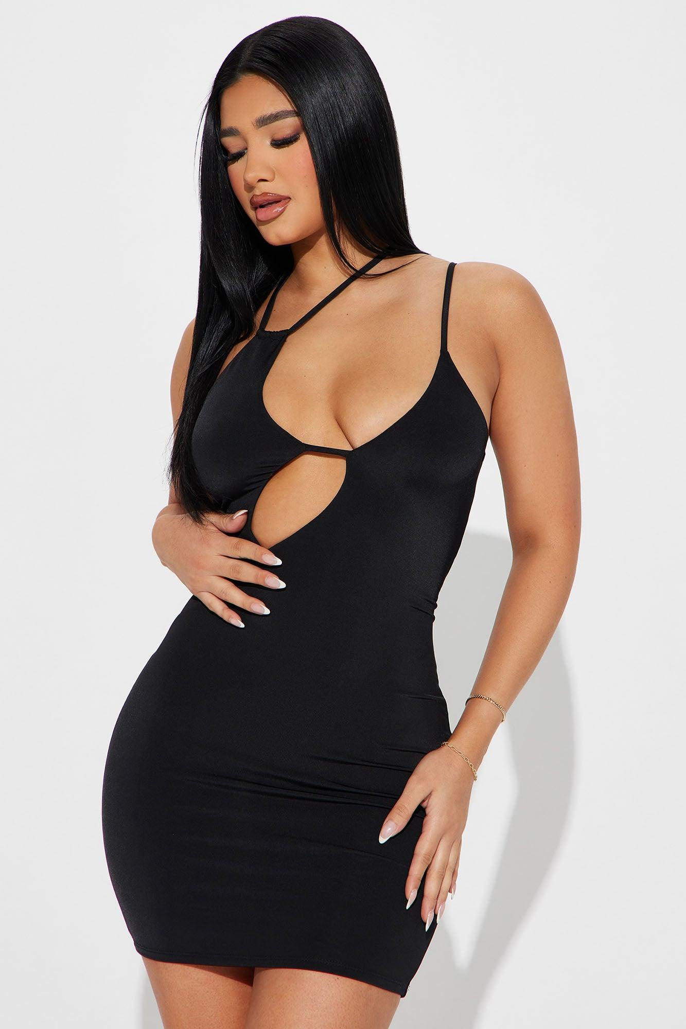 She's Worth It Double Lined Mini Dress - Black Product Image