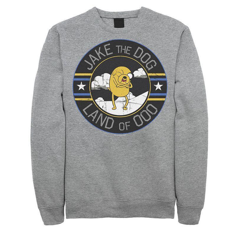 Mens Cartoon Network Adventure Time Jake The Dog Land Of Ooo Sweatshirt Athletic Grey Product Image