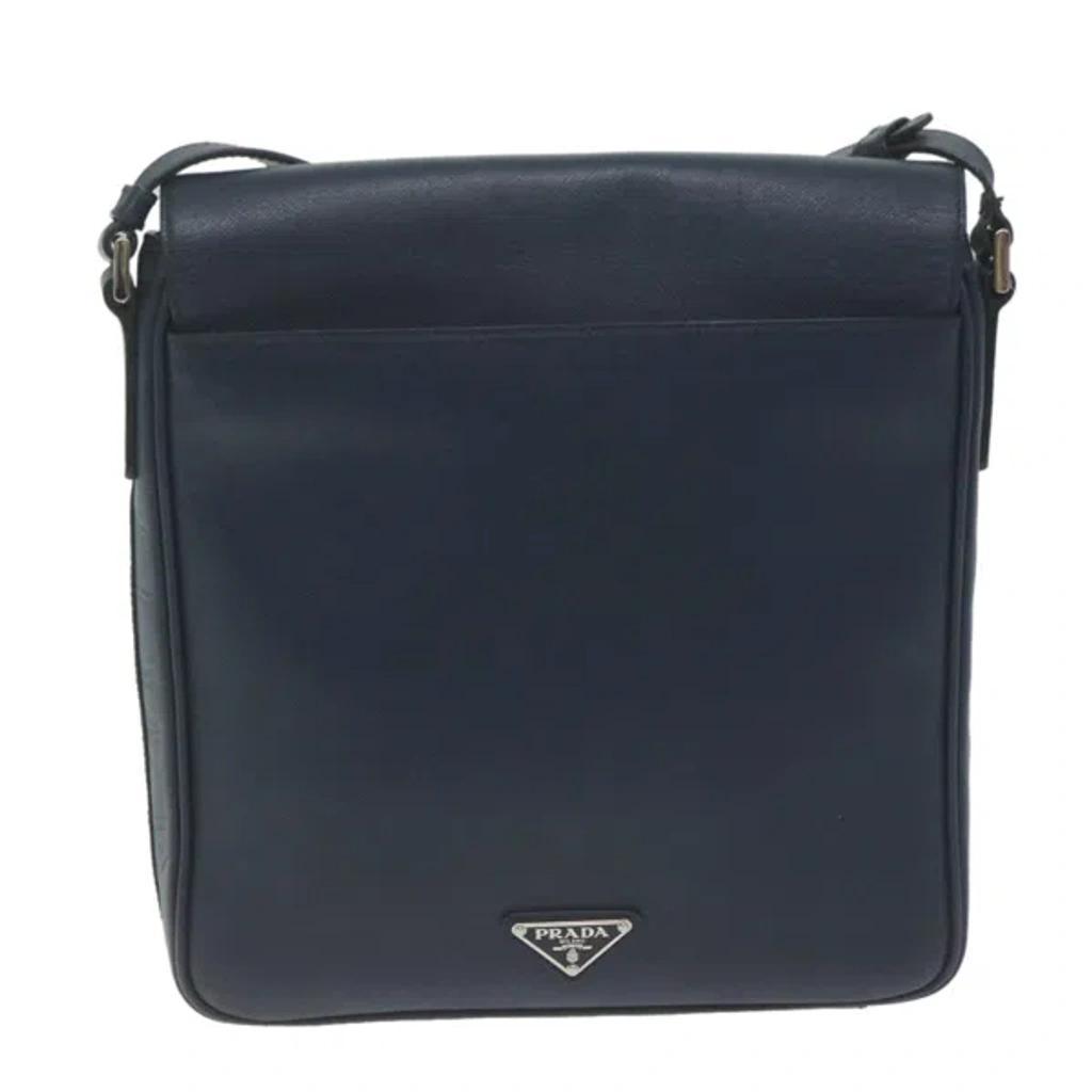 Saffiano Leather Shoulder Bag () In Navy Product Image