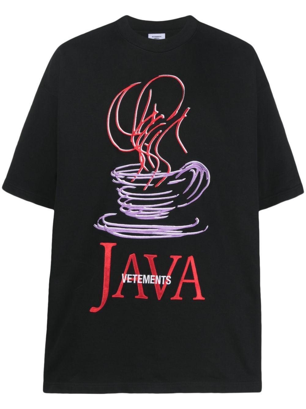 Java Logo-embroidered T-shirt In Black Product Image