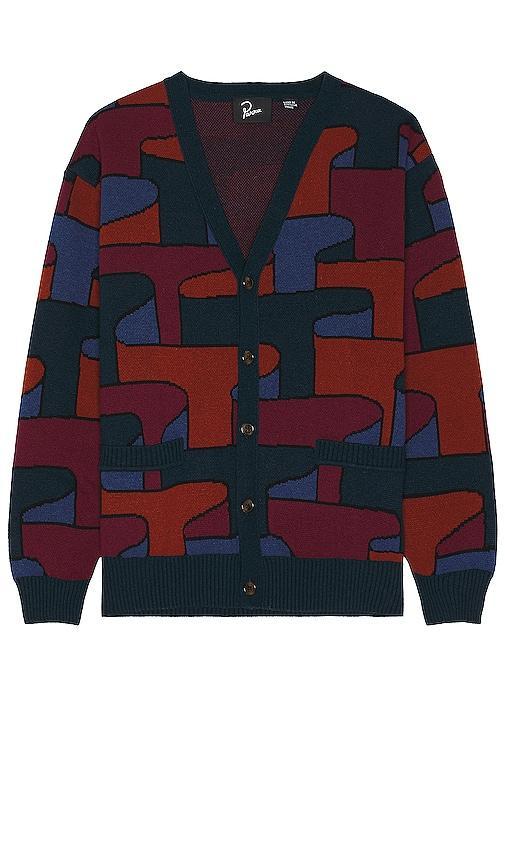 By Parra Canyons All Over Knitted Cardigan in Multi - Navy. Size M (also in L, S, XL/1X). Product Image