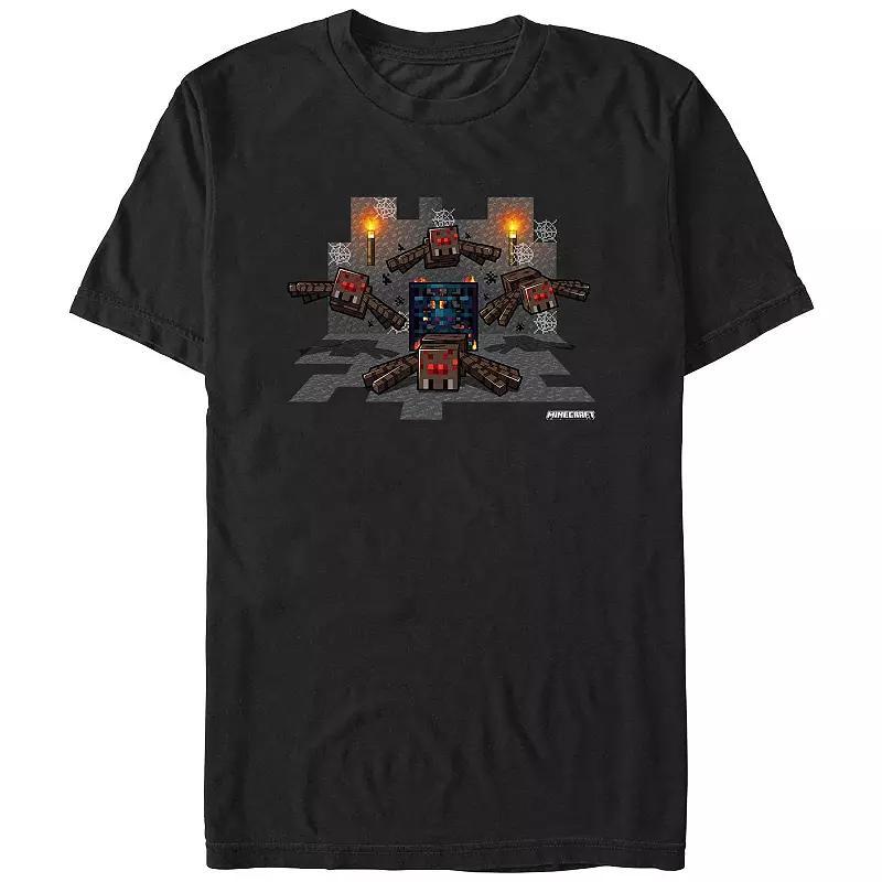 Mens Minecraft Scary Spiders Graphic Tee Product Image