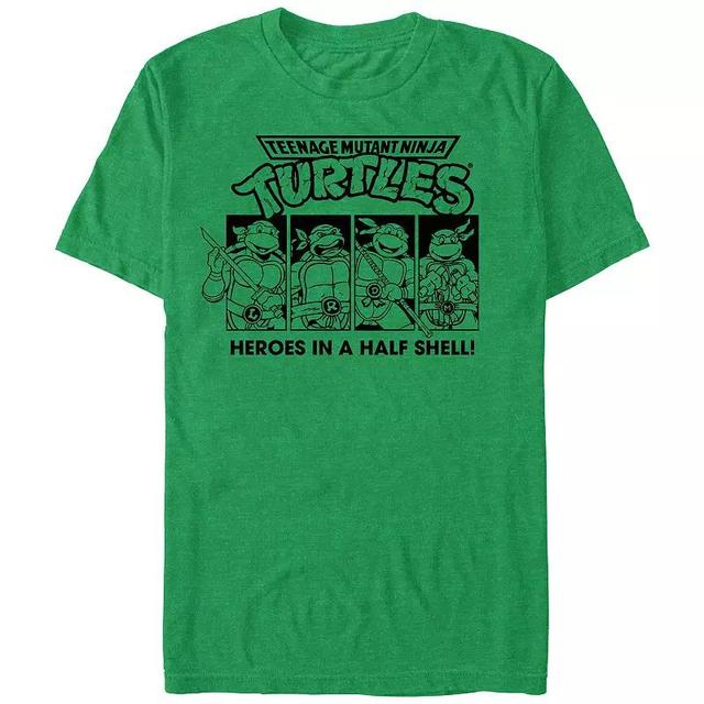 Mens Teenage Mutant Ninja Turtles Heroes Portraits Graphic Tee Kelly Grey Product Image