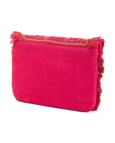 Beaded Fringe Clutch With Crossbody Strap for Women Product Image