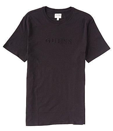 Guess Short-Sleeve Embroidered-Logo Pima T Product Image