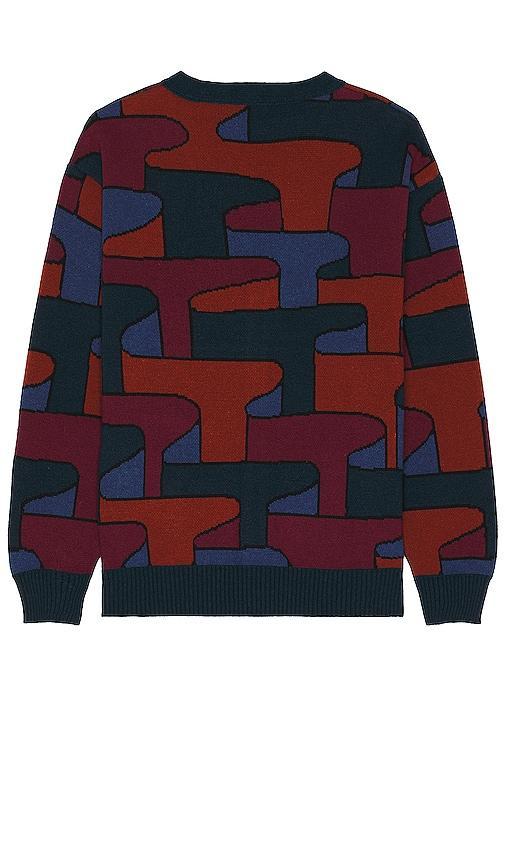 By Parra Canyons All Over Knitted Cardigan in Multi - Navy. Size M (also in L, S, XL/1X). Product Image