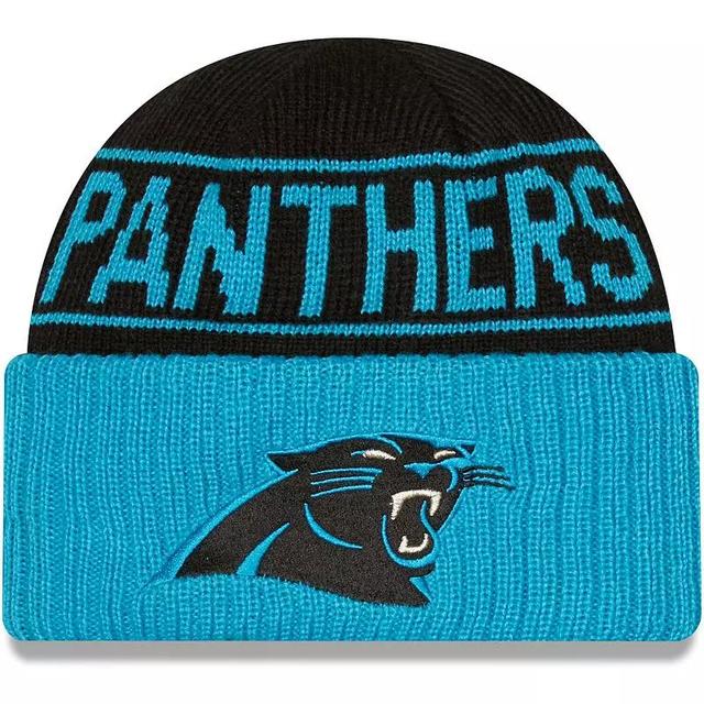 Mens New Era /Blue Carolina Panthers Reversible Cuffed Knit Hat Product Image