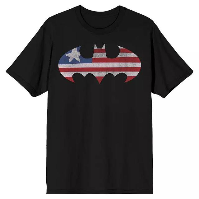 Mens Batman Red, White & Blue Graphic Tee Product Image