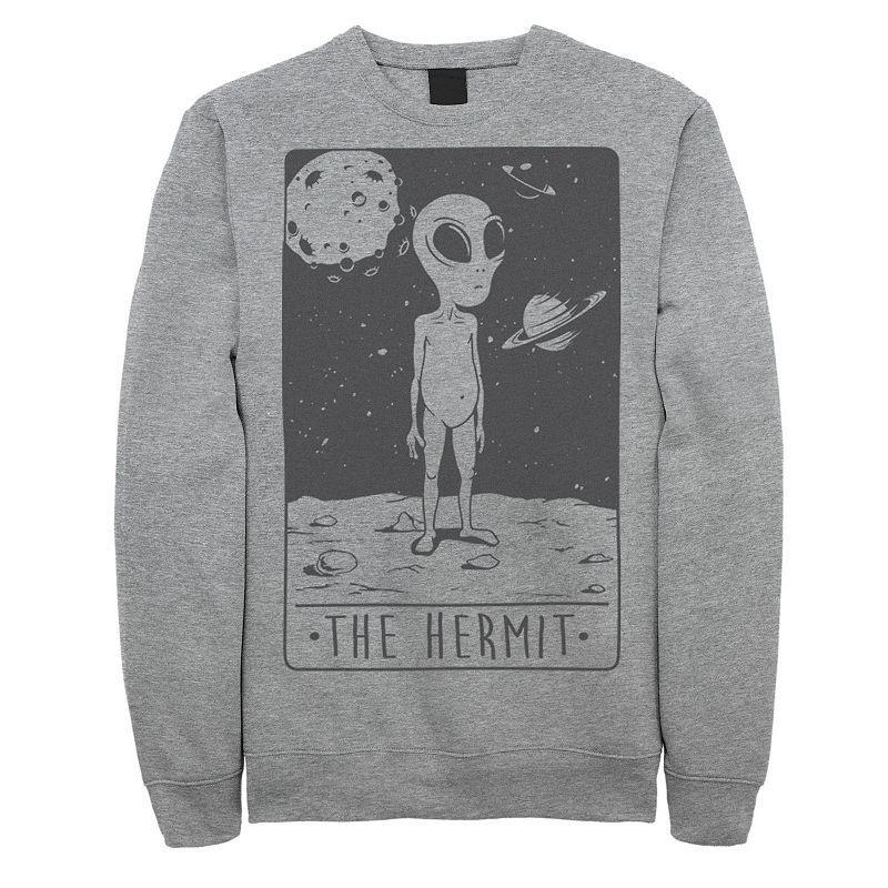 Mens Space Hermit Fleece Graphic Pullover Athletic Grey Product Image