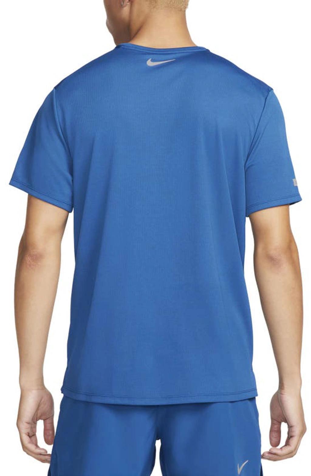 Men's Miler Flash Dri-fit Uv Short-sleeve Running Top In Blue Product Image