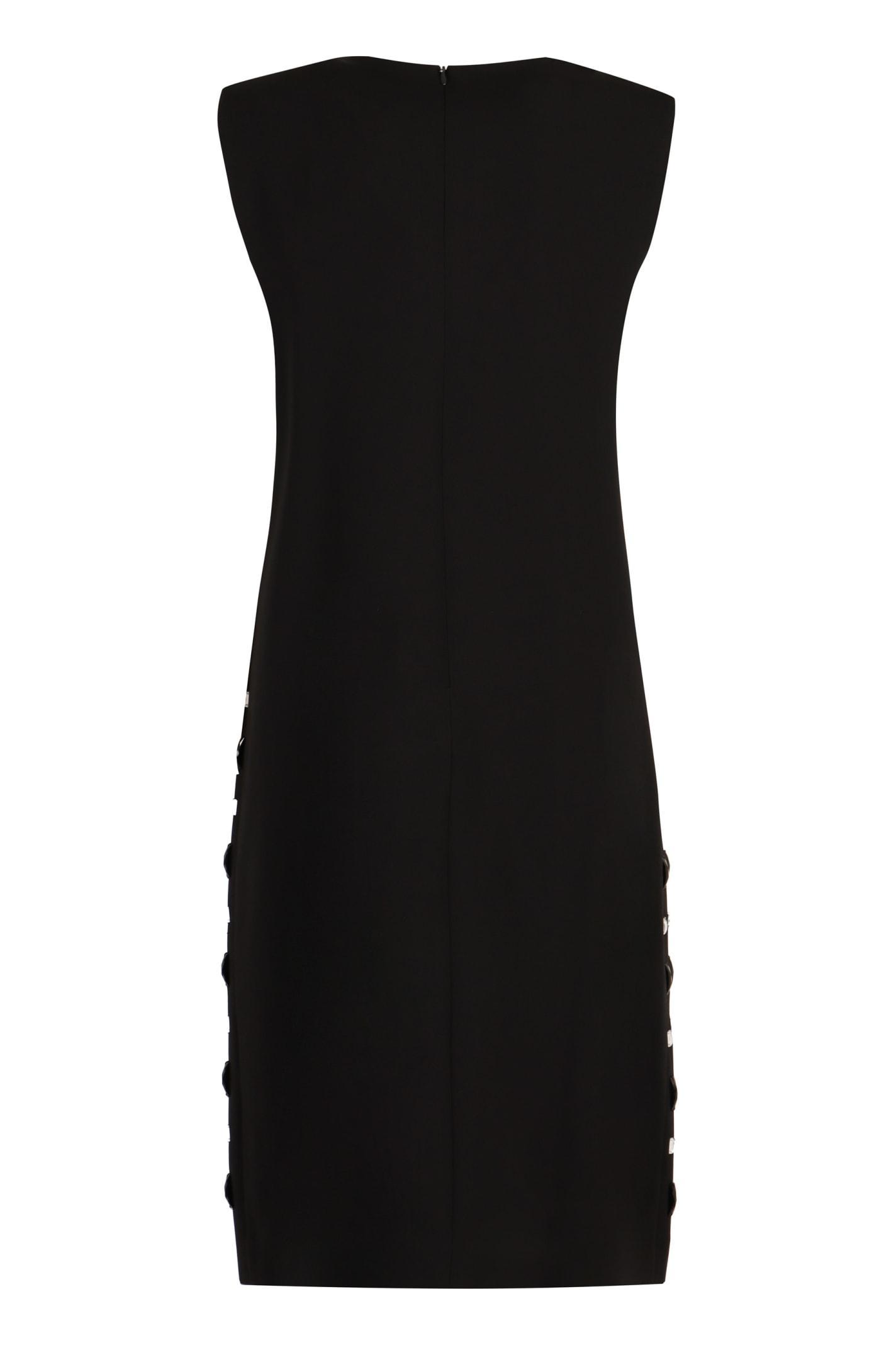 Embroidered Cady Boxy Dress In Black   Product Image