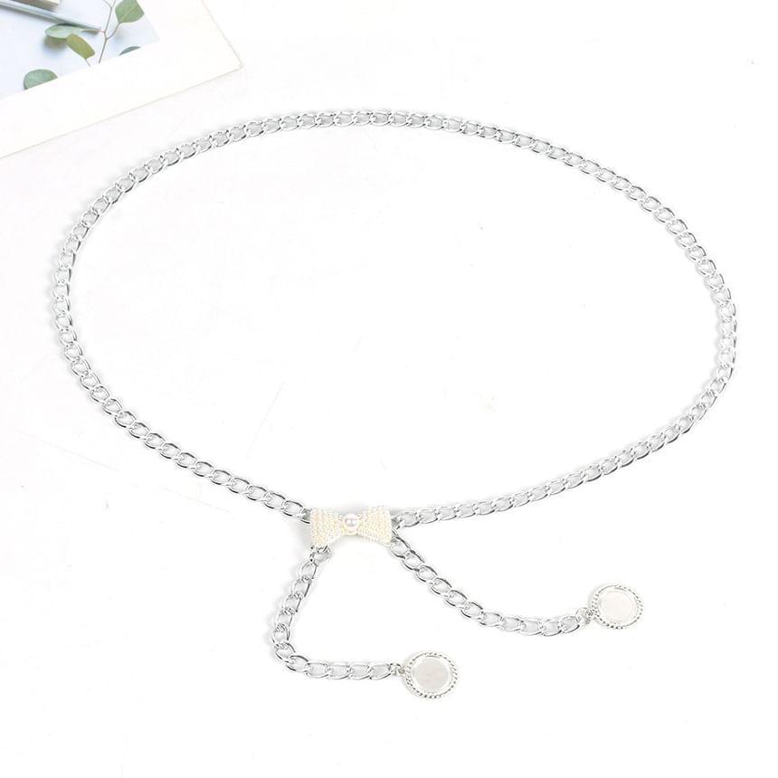 Bow Faux Pearl Alloy Waist Chain Product Image